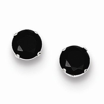 Sterling Silver Black CZ 5mm Round Post Earrings