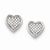 Sterling Silver CZ Micro Pave Heart Post Earrings