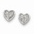 Sterling Silver CZ Pave Heart Post Earrings