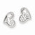 Sterling Silver Rhodium Plated CZ Heart Post Earrings