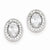Sterling Silver CZ Pave Oval Post Earrings
