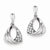 Sterling Silver Rhodium Plated CZ Fancy Post Earrings