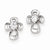 Sterling Silver Rhodium Plated CZ Open Cross Post Earrings