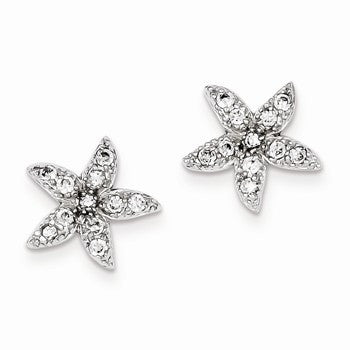Sterling Silver CZ Starfish Post Earrings