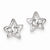 Sterling Silver Rhodium Plated CZ Star Moon Post Earrings