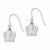 Sterling Silver CZ 3D Crown Shepherd Hook Earrings