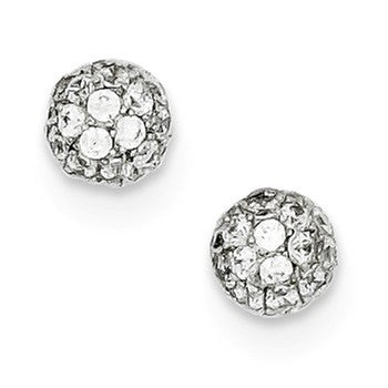 Sterling Silver Micro Pave Small Post Earrings