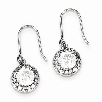 Sterling Silver CZ Dangle Earrings