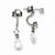 Sterling Silver Rhodium Plated CZ Dangle Post Earring, Jewelry Earrings