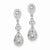 Sterling Silver CZ Pave Pear Dangle Post Earrings