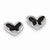 Sterling Silver Black Rhodium Black CZ Butterfly Post Earrings