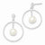 Sterling Silver Textured Fresh Water Pearl Post Dangle Earrings