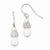 Sterling Silver Fresh Water Cultured Pearl & CZ Bead Drop Earrings