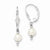 Sterling Silver FWC Pearl with Bead Leverback Drop Earrings