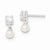 Sterling Silver Fresh Water Pearl with 4mm CZ Post Earrings