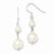 Sterling Silver Polished Fresh Water Pearl Dangle Earrings