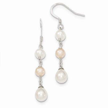 Sterling Silver Freshwater Cultured Pearl Dangle Earrings