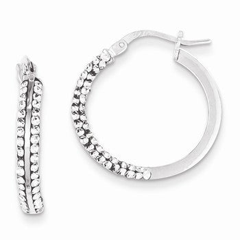 Sterling Silver Stellux Crystal Hoop Earrings