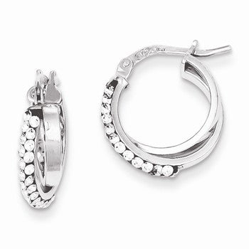 Sterling Silver Stellux Crystal Twisted Hoop Earrings