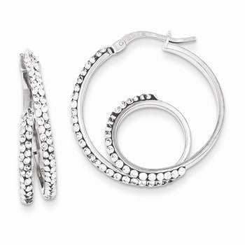 Sterling Silver Stellux Crystal Twisted Hoop Earrings