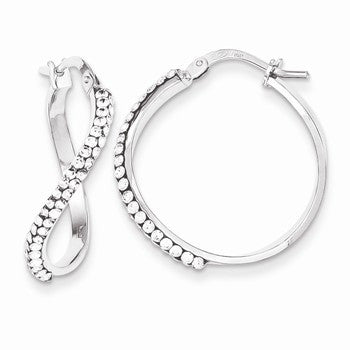 Sterling Silver Stellux Crystal Twisted Hoop Earrings