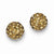 Sterling Silver 8mm Golden Czech Crystal Post Earrings