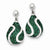 Sterling Silver Green White Stellux Crystal Post Earrings