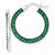 Sterling Silver Stellux Crystal Green Hoop Earrings