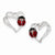 Sterling Silver Heart with Enameled Ladybug Post Earrings