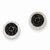 Sterling Silver Black CZ Round Post Earrings