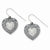 Sterling Silver Black Ceramic Swarovski Elements Heart Earrings