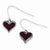 Sterling Silver Black Ceramic Red Swarovski Elements Heart Earrings