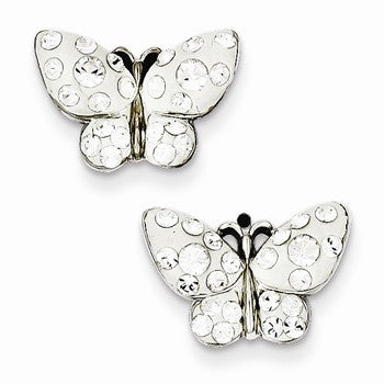 Sterling Silver Swarovski Elements Crystal Butterfly Earrings