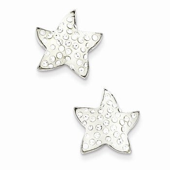 Sterling Silver Enamel Star Preciosa Crystal Earrings
