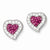 Sterling Silver Rhodium Plated Stellux Crystal Heart Post Earrings