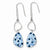 Sterling Silver with Blue Preciosa Crystal Dangle Earrings