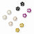 Sterling Silver 5 Pair Preciosa Crystal Stud Colored Earrings