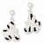 Sterling Silver Stellux Crystal Black/White Animal Print Post Earrings