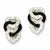 Sterling Silver Rhodium Plated Stellux Crystal Tri Heart Post Earrings