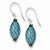 Sterling Silver Blue Blown Glass Antiqued Shepherd Hook Earrings