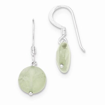 Sterling Silver Prehnite Earrings