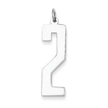 Sterling Silver Large Elongated Polished Number 2 Charm hide-image