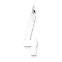 Sterling Silver Large Elongated Polished Number 4 Charm hide-image