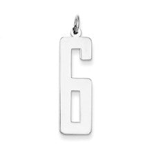 Sterling Silver Large Elongated Polished Number 6 Charm hide-image