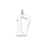 Large Elongated Polished Number 17 Charm in Sterling Silver