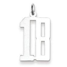 Sterling Silver Large Elongated Polished Number 18 Charm hide-image