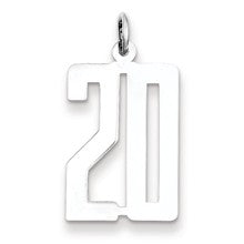 Sterling Silver Large Elongated Polished Number 20 Charm hide-image