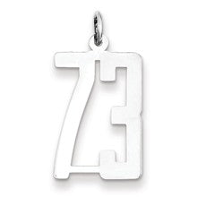 Sterling Silver Large Elongated Polished Number 73 Charm hide-image