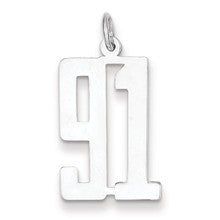 Sterling Silver Large Elongated Polished Number 91 Charm hide-image