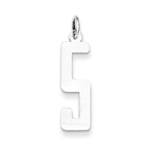 Sterling Silver Medium Elongated Polished Number 5 Charm hide-image